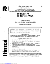 Rinnai RHFE-551FA Owner's Manual