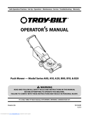 Troy-Bilt B20 Series Operator's Manual