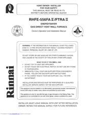 Rinnai RHFE-556FAIII Owner's Operation And Installation Manual