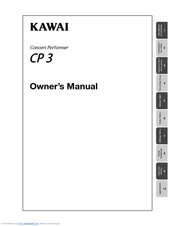 Kawai Concert Performer CP3 Owner's Manual