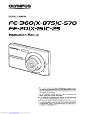 Olympus FE 360 - Digital Camera - Compact Instruction Manual