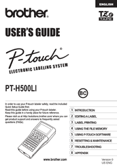 Brother P-Touch PT-H500LI Operation Manual