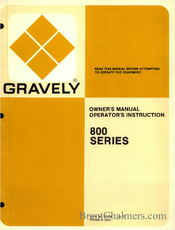 Gravely 818T Owner's Manual