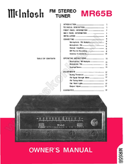 Mcintosh MR65B Owner's Manual