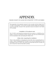 Fostex APPENDIX Operation Manual