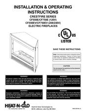 Heat & Glo CrestFire CF550E Installation & Operating Instructions Manual