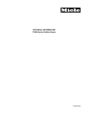 Miele T 1570C CONDENSER DRYER Technical Information
