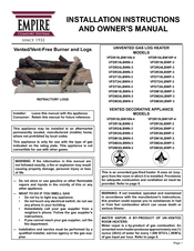 Empire Comfort Systems VFDT24LBWP-3 Installation Instructions And Owner's Manual