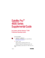 Toshiba Satellite Pro 4600 Series Supplemental Manual