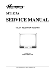 Memorex MT1125A Service Manual