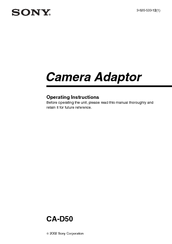 Sony CA-D50 Operating Instructions Manual