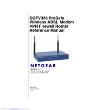 NETGEAR DGFV338 - ProSafe Wireless ADSL Modem VPN Firewall Router Reference Manual