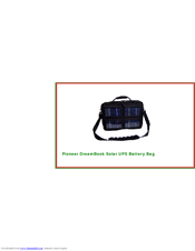 Pioneer DreamBook Solar UPS Battery Bag User Manual