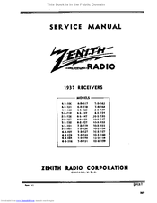 Zenith 12-U-159 Service Manual