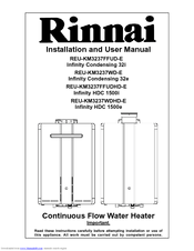 Rinnai REU-KM3237FFUDHD-E Installation And User Manual
