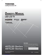 Toshiba 40TL20 Series Owner's Manual