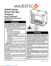 Majestic 500DVKST Installation And Operating Instructions Manual