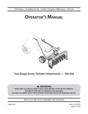 MTD 190-032 Operator's Manual