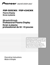 Pioneer PDP505CMX - HD Plasma Display Operating Instructions Manual