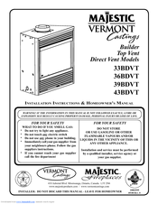 Majestic 36BDVT Installation Instructions & Homeowner's Manual