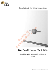 Baxi Combi 80e Installation & Servicing Instructions Manual