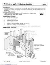 FireplaceXtrordinair 44E-ZC Builder Booklet