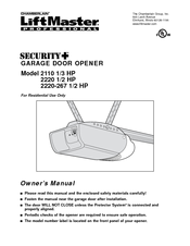 Chamberlain 2110 1/3 HP Owner's Manual