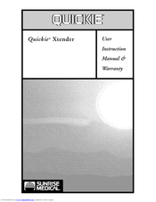 Sunrise Medical Quickie Xtender User Instruction Manual & Warranty