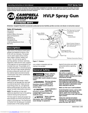 Campbell Hausfeld HVLP Operating Instructions & Parts Manual