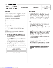 Honda 2005 INSIGHT Installation Instructions Manual