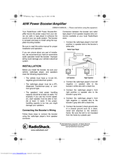 Radio Shack 40W Power Booster/Amplifier Owner's Manual