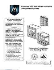 Majestic Vermont Castings 360DVSL Homeowner's Installation And Operating Manual