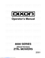 Dixon ZTR 8000 Series Operator's Manual