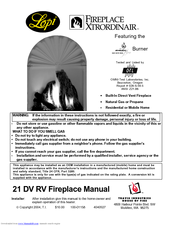FireplaceXtrordinair 21 DV RV Manual