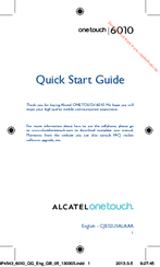 Alcatel ONE TOUCH 6010 Quick Start Manual