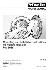 Miele PW 6055 Operating And Installation Instructions