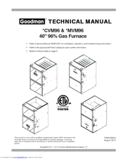 Goodman GMVM960805CXB Series Technical Manual