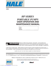 HALE HP200 Operation And Maintenance Manual