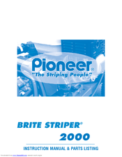 Pioneer Brite Striper 2000 Instruction Manual & Parts List