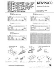 Kenwood KDC-X491 Service Manual