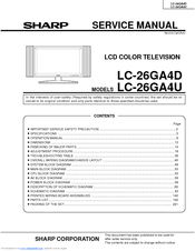 Sharp LC-26GA4U - AQUOS HDTV-Ready LCD Flat-Panel TV Service Manual