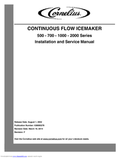 Cornelius WCC1001-R Installation And Service Manual