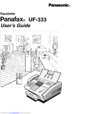 Panasonic Panafax UF-333 User Manual