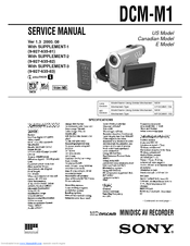 Sony MDDISCAM DCM-M1 Service Manual