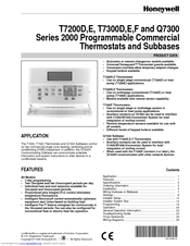 Honeywell T7200D Product Data