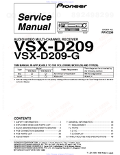 Pioneer VSX-D209-G Service Manual
