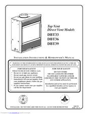 Majestic DBT36 Installation Instructions & Homeowner's Manual