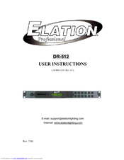 Elation DR-512 User Instructions