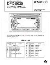 Kenwood DPX-4020 Service Manual