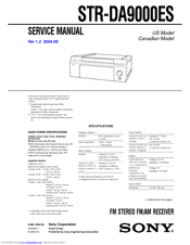 Sony STR-DA9000ES - Fm Stereo/fm-am Receiver Service Manual
